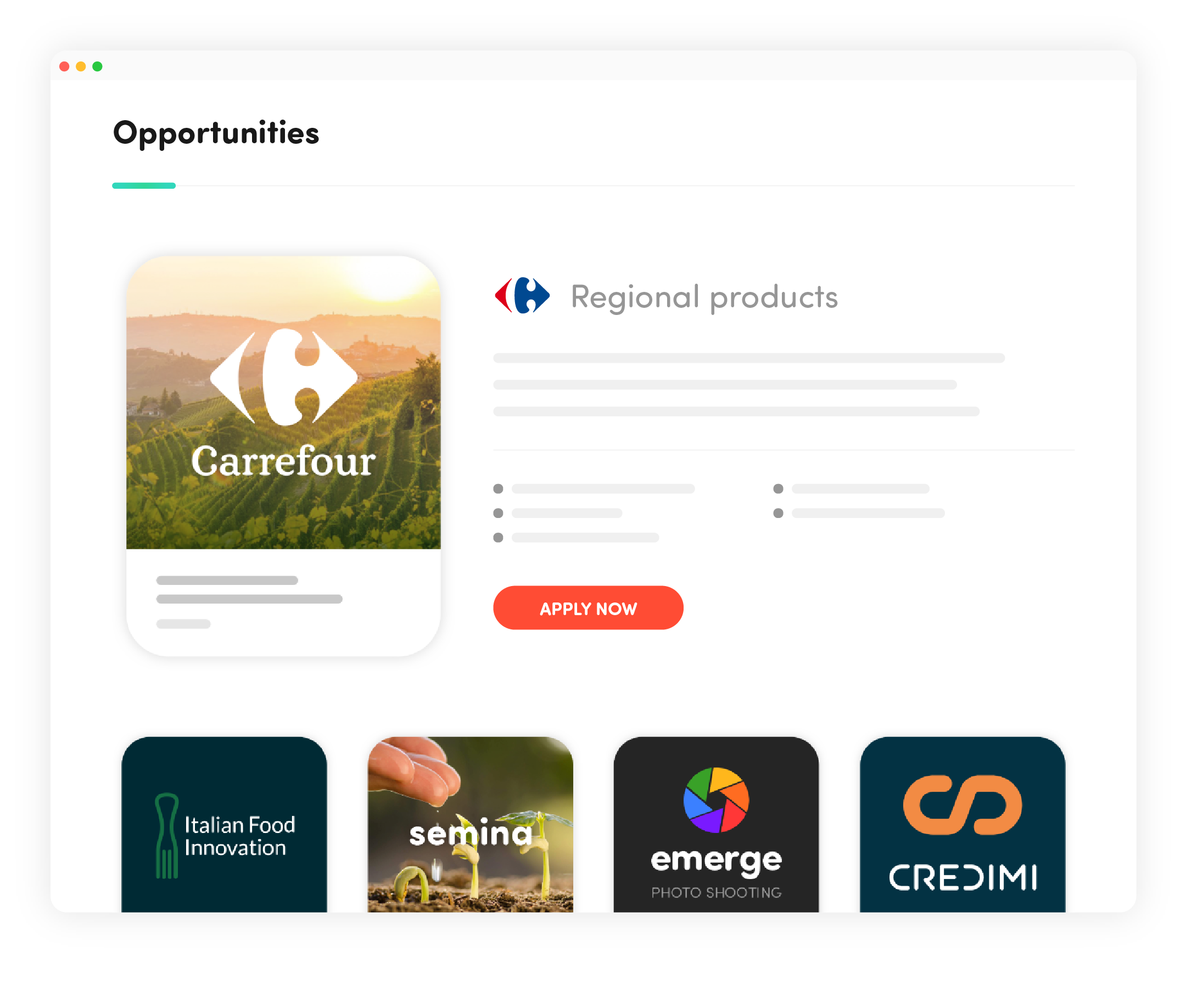 Opportunities mockup